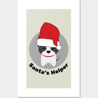 Cute Christmas Dog, Santa's Helper, Christmas Family Pyjama Top Design Posters and Art